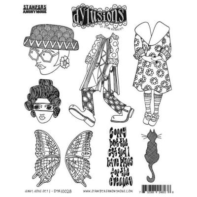 Stampers Anonymous Dylusions Stempel - Dinky Dolls Set #1