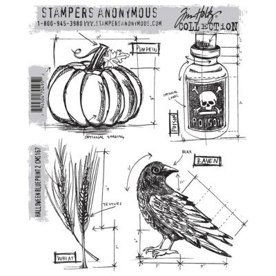 Stampers Anonymous Tim Holtz Stempel - Halloween Blueprint 2