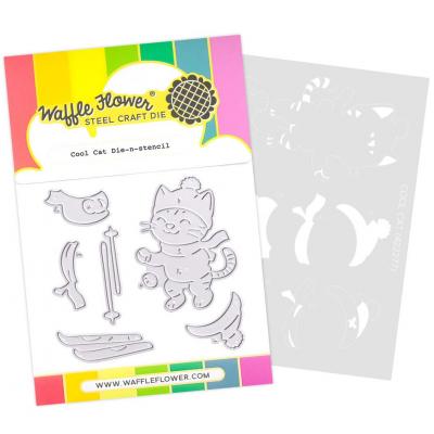 Waffle Flower Die-n-Stencil - Cool Cat