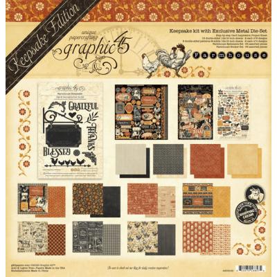 Graphic 45 Farmhouse - Keepsake Kit with Exclusive Metal Die-Set