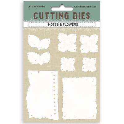 Stamperia Quiet Days Cutting Dies - Notes And Flowers