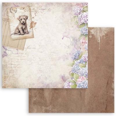 Stamperia Quiet Days Designpapier - Dog Postcard