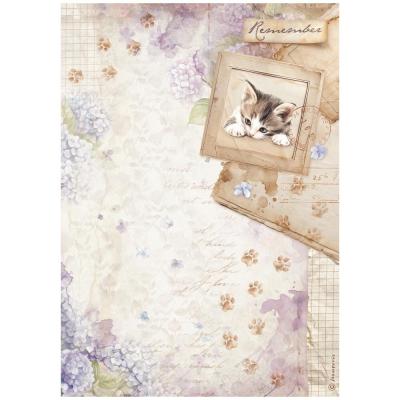 Stamperia Quiet Days Rice Paper - Kitten