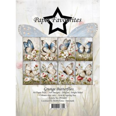 Paper Favourites Paper Pad - Grunge Butterflies