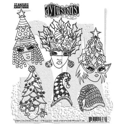 Stampers Anonymous Dylusions Stempel - Dinky Christmas Heads
