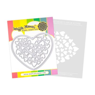 Waffle Flower Die-n-Stencil - Inlaid Hearts