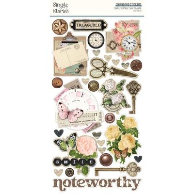 Simple Stories Simple Vintage Junk Drawer - Chipboard Stickers