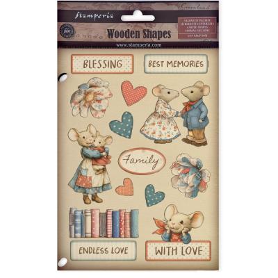 Stamperia Family Colored Wooden Shape