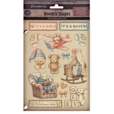 Stamperia Baby - Colored Wooden Shapes