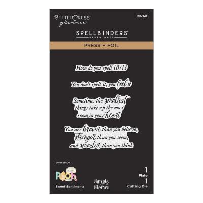 Spellbinders Say Cheese Classic Pooh Baby Press Plate & Die - Sweet Sentiments