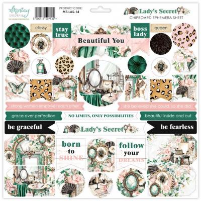 Mintay Papers Lady's Secret - Chipboard Ephemera Sheet