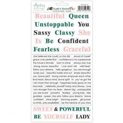 Mintay Papers Lady's Secret Stickers - Words
