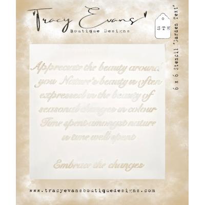 Tracy Evans Stencil - Garden Tekst