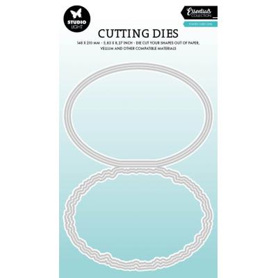 StudioLight Torn Edge Cutting Die - Folded Card Oval