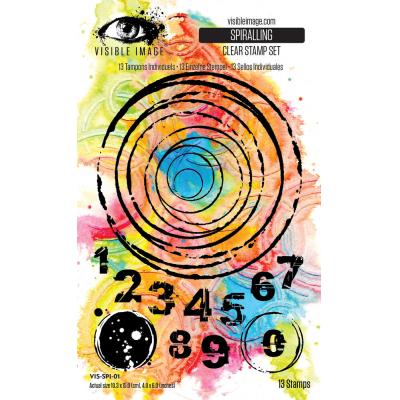 Visible Image Grunge Florals Stempel - Spiralling