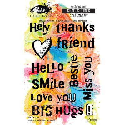 Visible Image Grunge Florals Stempel - Grunge Greetings