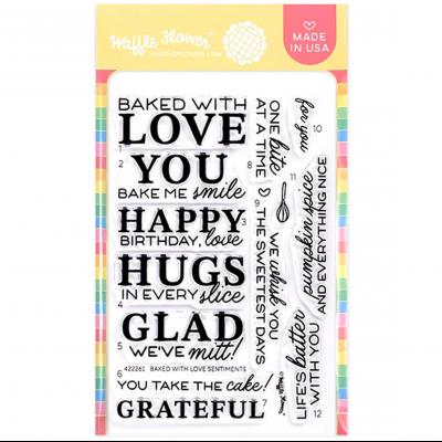 Waffle Flower Stempel - Baked With Love Sentiment