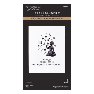 Spellbinders Block Print Zodiacs Registration Press Plate - Virgo