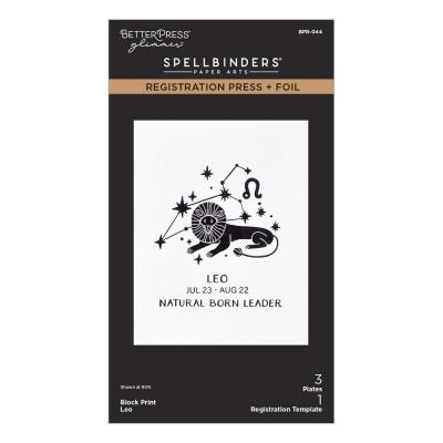 Spellbinders Block Print Zodiacs Registration Press Plate - Leo