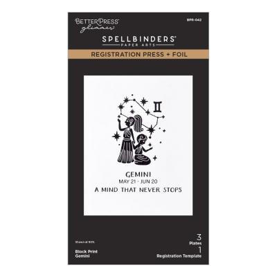 Spellbinders Block Print Zodiacs Registration Press Plate - Gemini