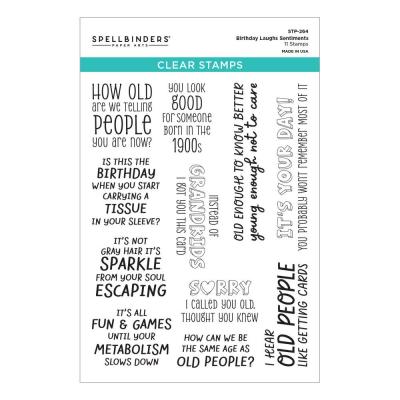 Spellbinders Aged to Perfection Stempel - Birthday Laughs Sentiments