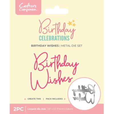 Crafters Companion Birthday Celebrations Cutting Dies - Birthday Wishes