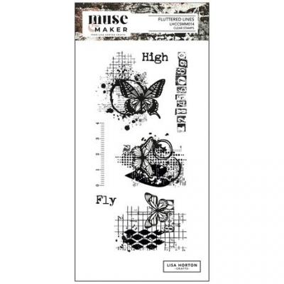 Lisa Horton Crafts Muse & Maker Stempel - Fluttered Lines