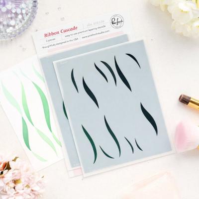 Pinkfresh Studio The Couture Edit Stencil - Ribbon Cascade