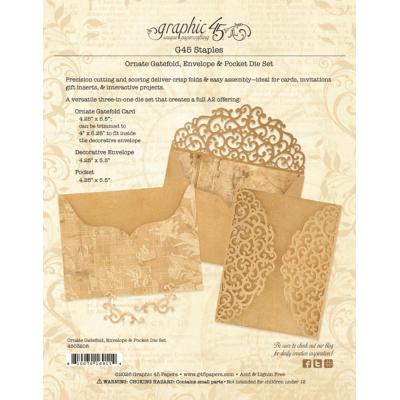 Graphic 45 Die Set - Ornate Gatefold, Envelope & Pocket