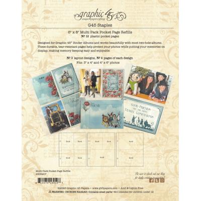 Graphic 45 Binder Album - Pocket Page Refills Multi Pack