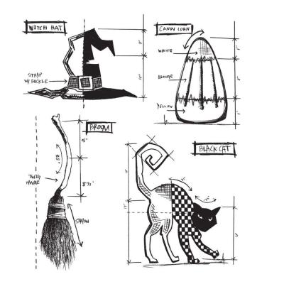 Stampers Anonymous Tim Holtz Stempel - Halloween Blueprint 3
