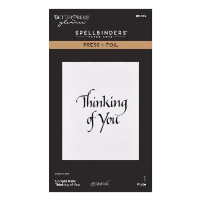 Spellbinders Upright Italic Everyday Sentiments Press Plate - Thinking of You