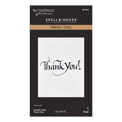Spellbinders Upright Italic Everyday Sentiments Press Plate - Thank You!
