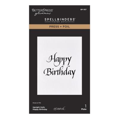 Spellbinders Upright Italic Everyday Sentiments Press Plate - Happy Birthday