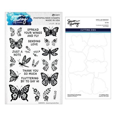 Spellbinders Simon Hurley Stamp and Die Bundle - Blooming Butterflies