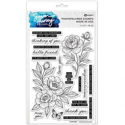 Ranger Simon Hurley create. Stempel - Sketched Peonies