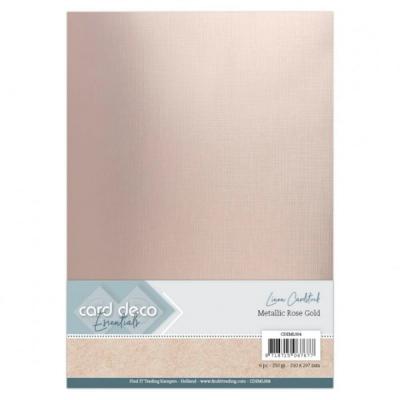 Card Deco Linen Cardstock - Metallic Rose Gold