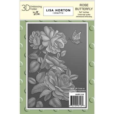 Lisa Horton Crafts 3D Embossing Folder - Rose Butterfly