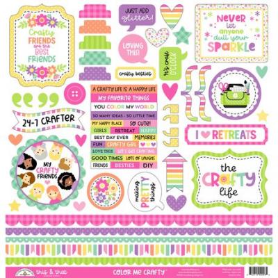 Doodlebug Color Me Crafty - This & That Cardstock Stickers
