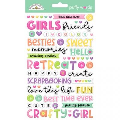 Doodlebug Color Me Crafty - Puffy Stickers Words