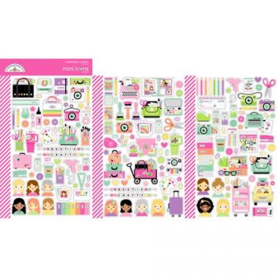Doodlebug Color Me Crafty - Mini Icon Stickers