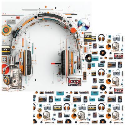 49 And Market Level Up Designpapier - Music