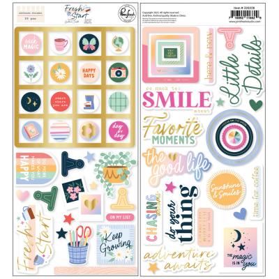 Pinkfresh Studio Fresh Start - Chipboard Stickers