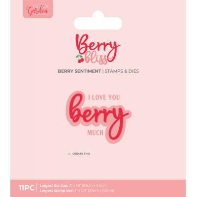 Crafter's Companion Berry Bliss Stamps + Dies - Berry Sentiment