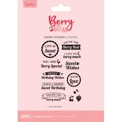 Crafter's Companion Berry Bliss Stempel - Sweet Wishes