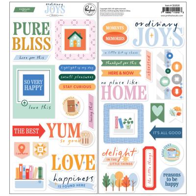 Pinkfresh Studio Ordinary Joys - Chipboard Phrase Stickers