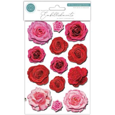 Craft Consortium 3D Decoupage Stickers - Flowers