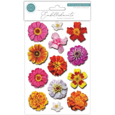 Craft Consortium 3D Decoupage Stickers - Flowers