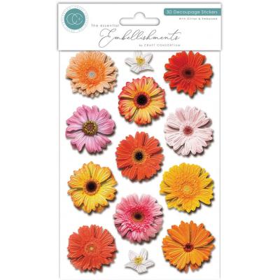 Craft Consortium 3D Decoupage Stickers - Flowers
