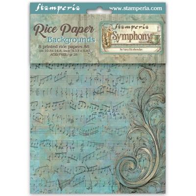 Stamperia Symphony Rice Paper - Rice Paper Backgrounds Selection